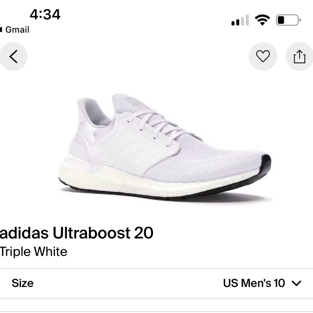 Adidas Ultraboost 20 White Sneakers